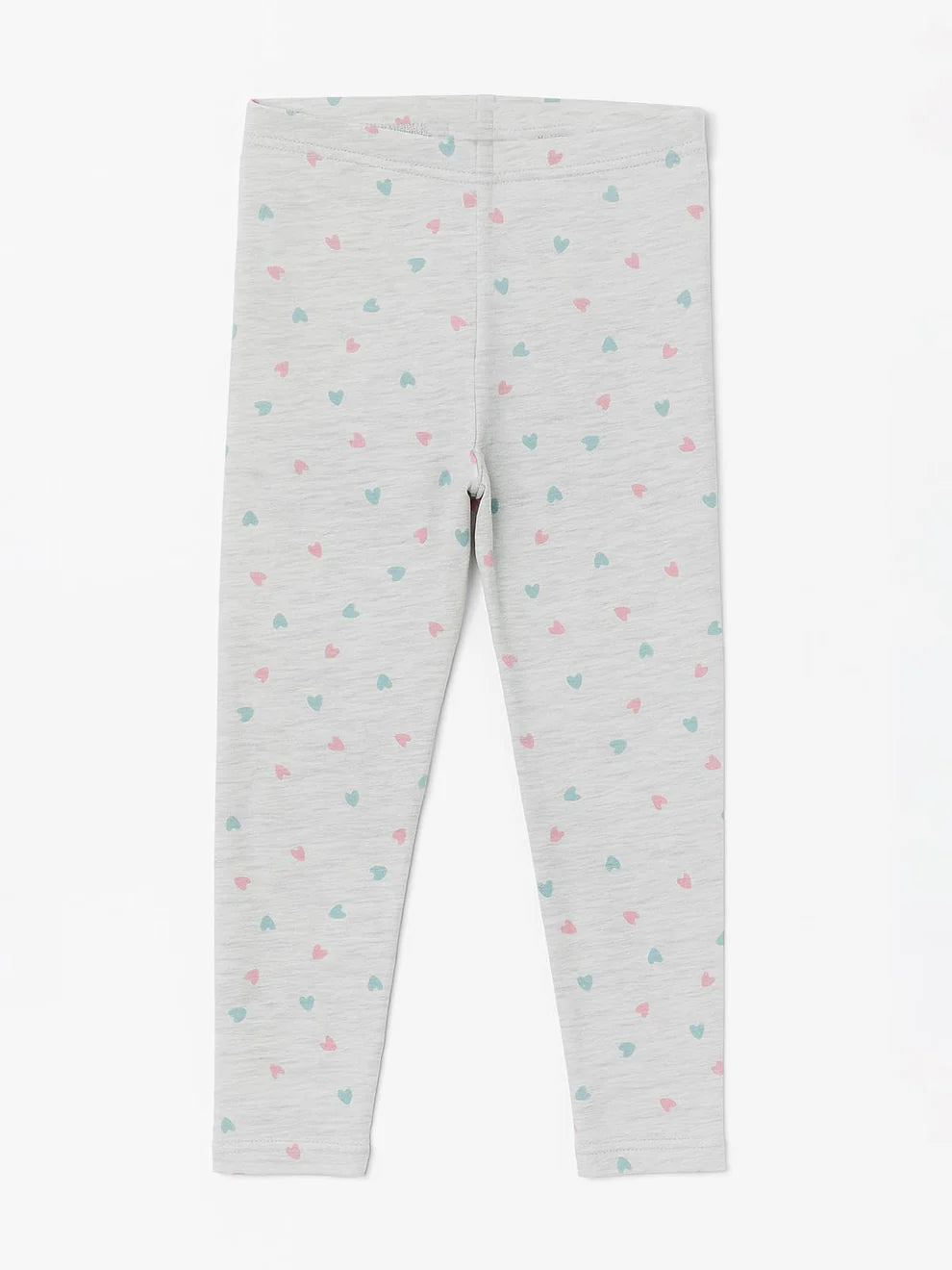 Girls Grey Heart Polka Leggings