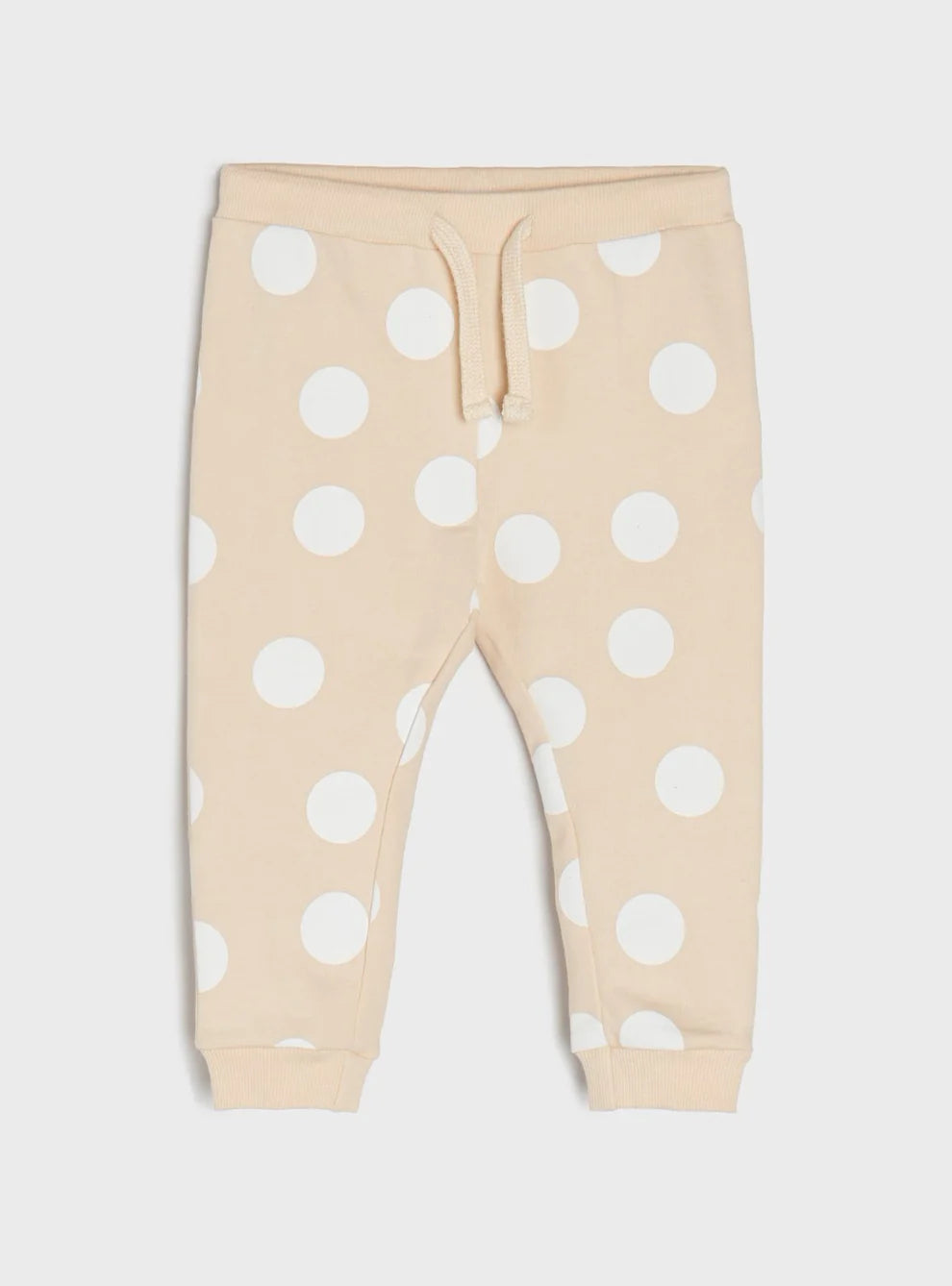 Baby Girls Beige Dot Sweatpant