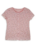 Girls Salmon Pink Floral Top
