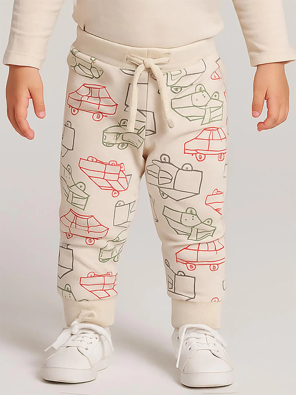 Baby Boys Vroom Beige Jogger