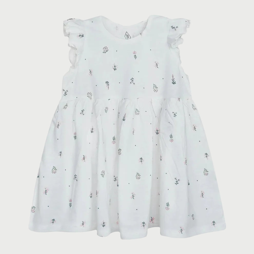 Soft Cotton White Floral Dress