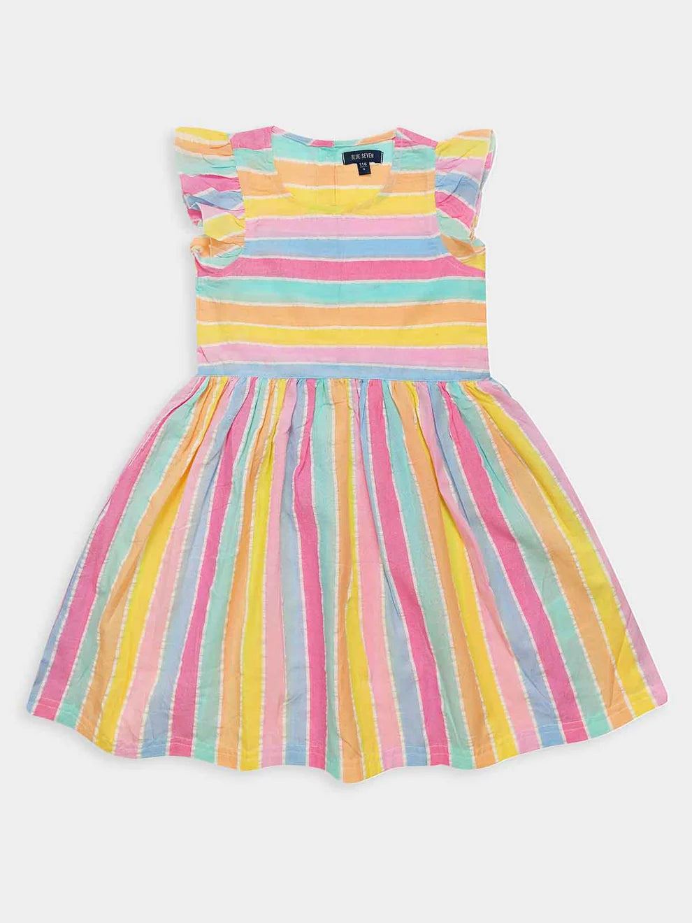 Girls Multi Color Striped Dress