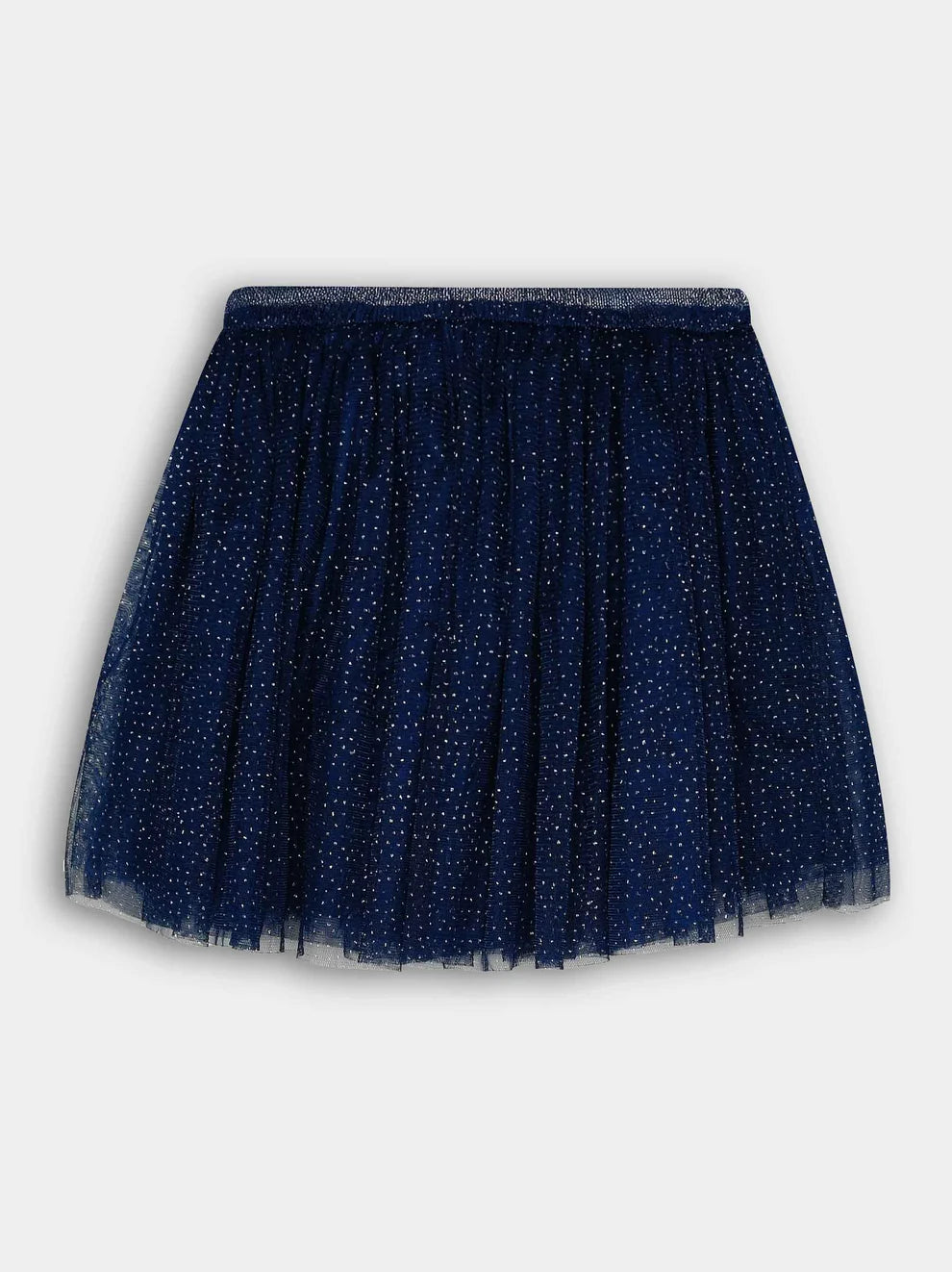 Girls Glitter Mesh Skirt - Navy Blue