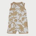 Brown Dino Cotton Playsuit