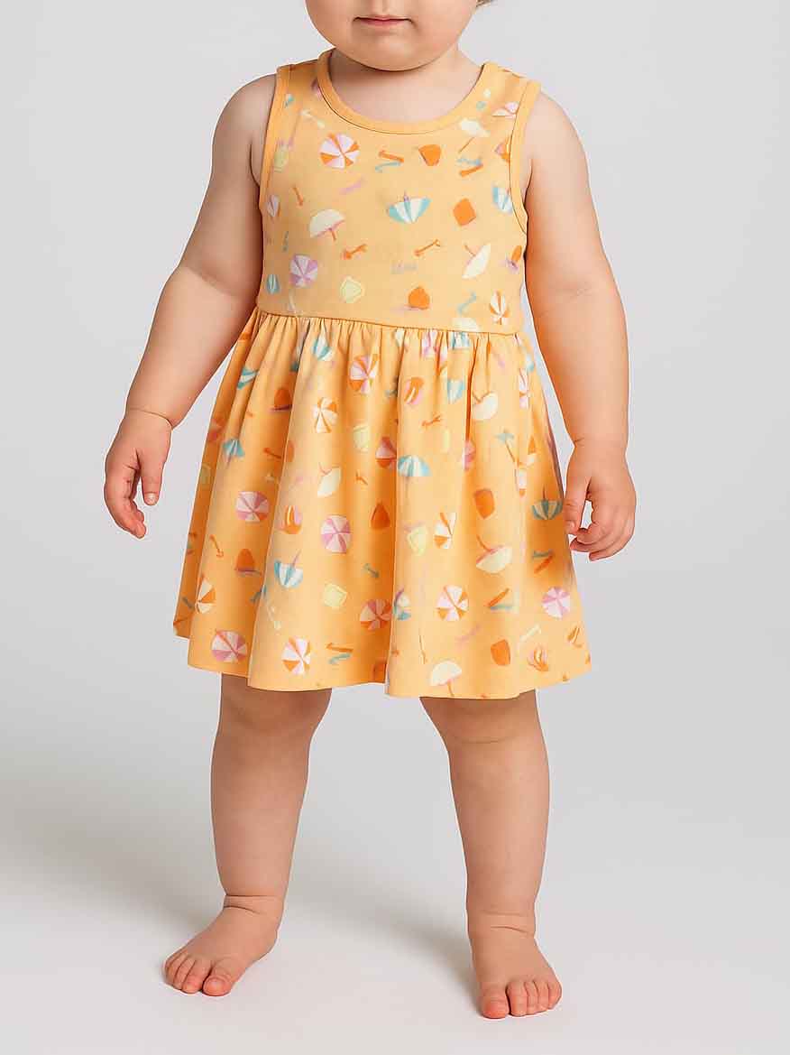 Cotton Orange Beachy Dress