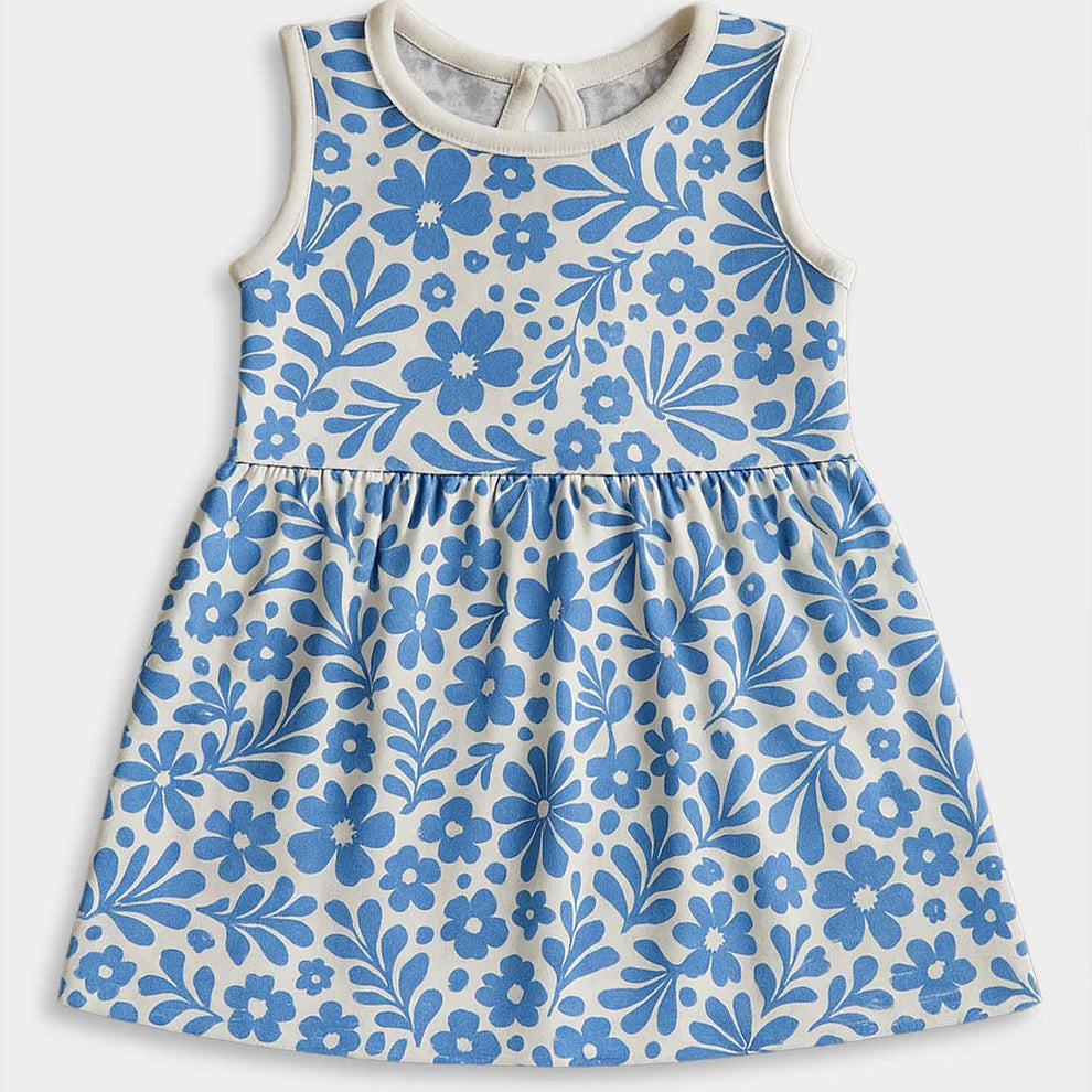 Cotton Blue Flower Dress