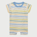 Blue and Yellow Stripes Cotton Playsuit