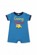 Blue Vehicle Cotton Playsuit