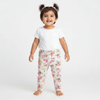 Floral-patterned pants on a white background