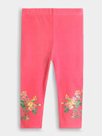 Coral Glitter Leggings