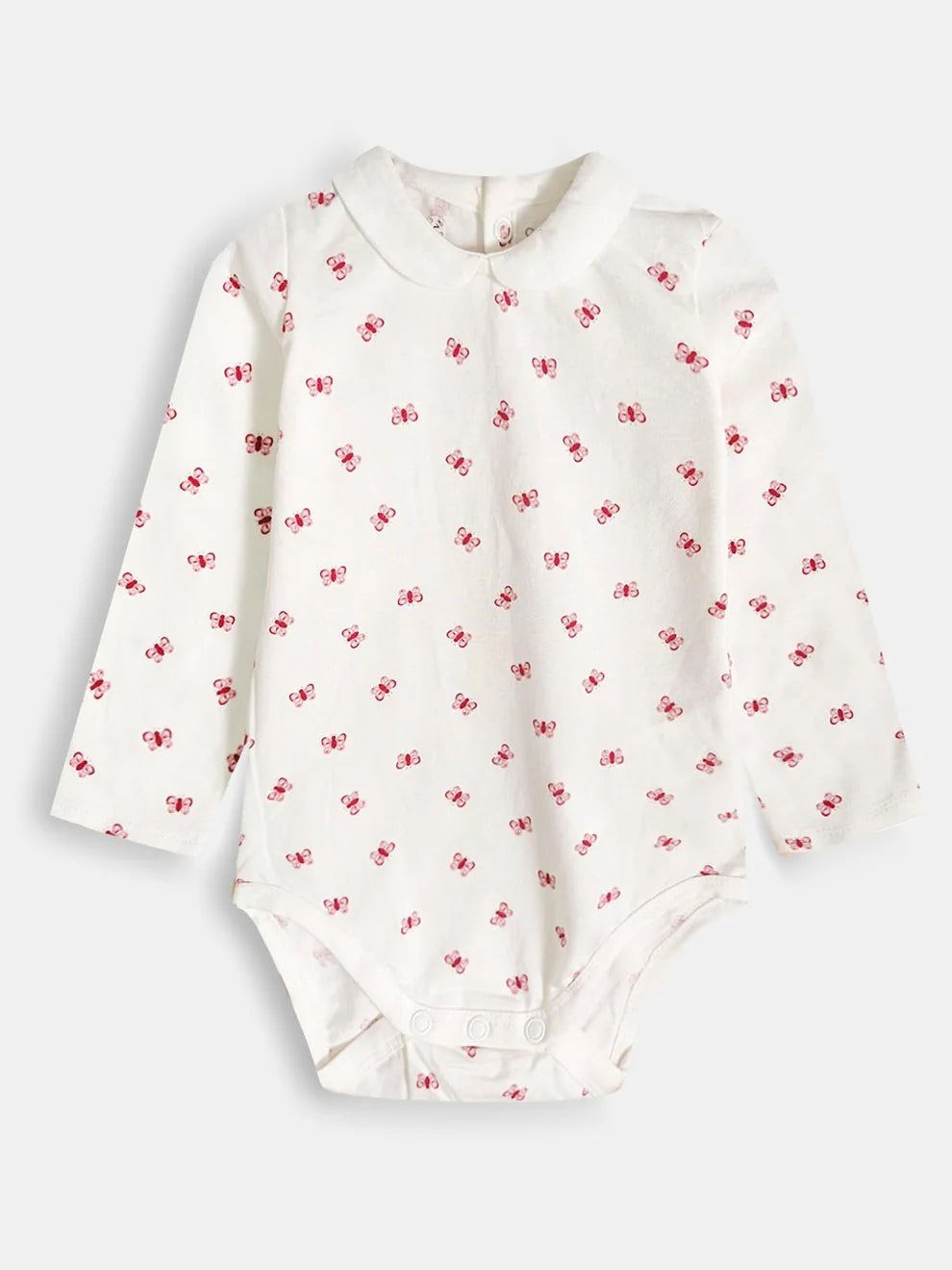 Soft Cotton Floral Onesie with Peter Pan Collar