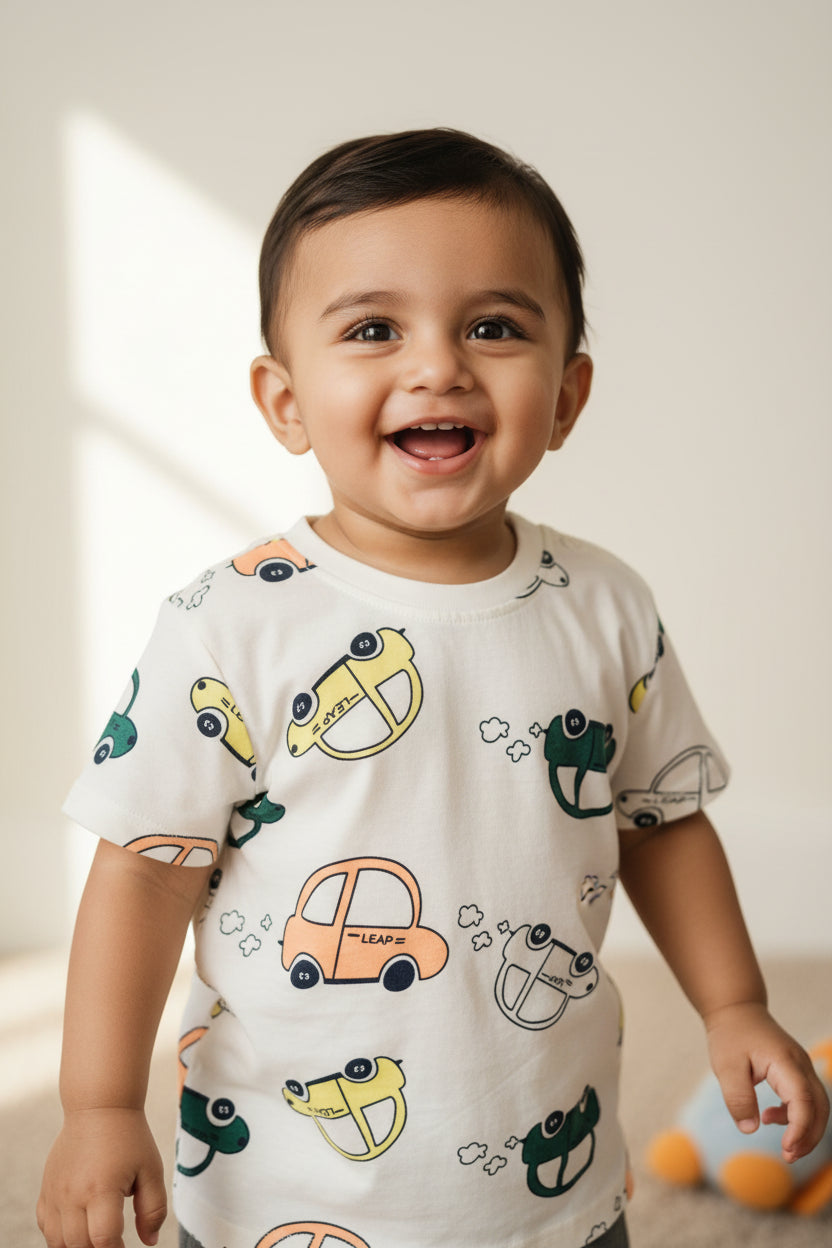 Soft Cotton Car White Tee