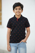 Black and Red Polo Tee
