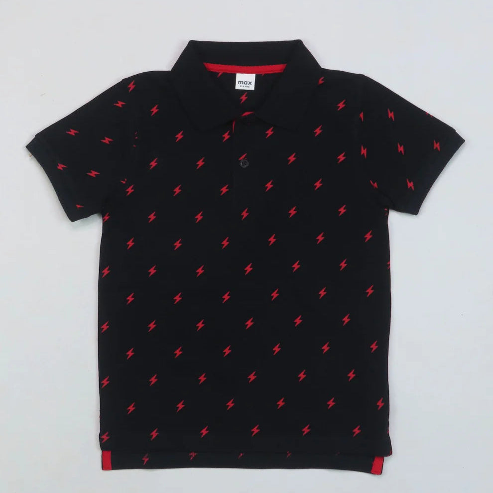 Black and Red Polo Tee