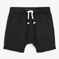Black Cotton Slub Shorts