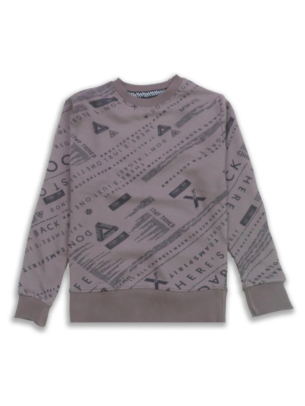 Grey Cotton Pullover Sweatshirt