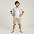 Beige Cargo Cotton Shorts