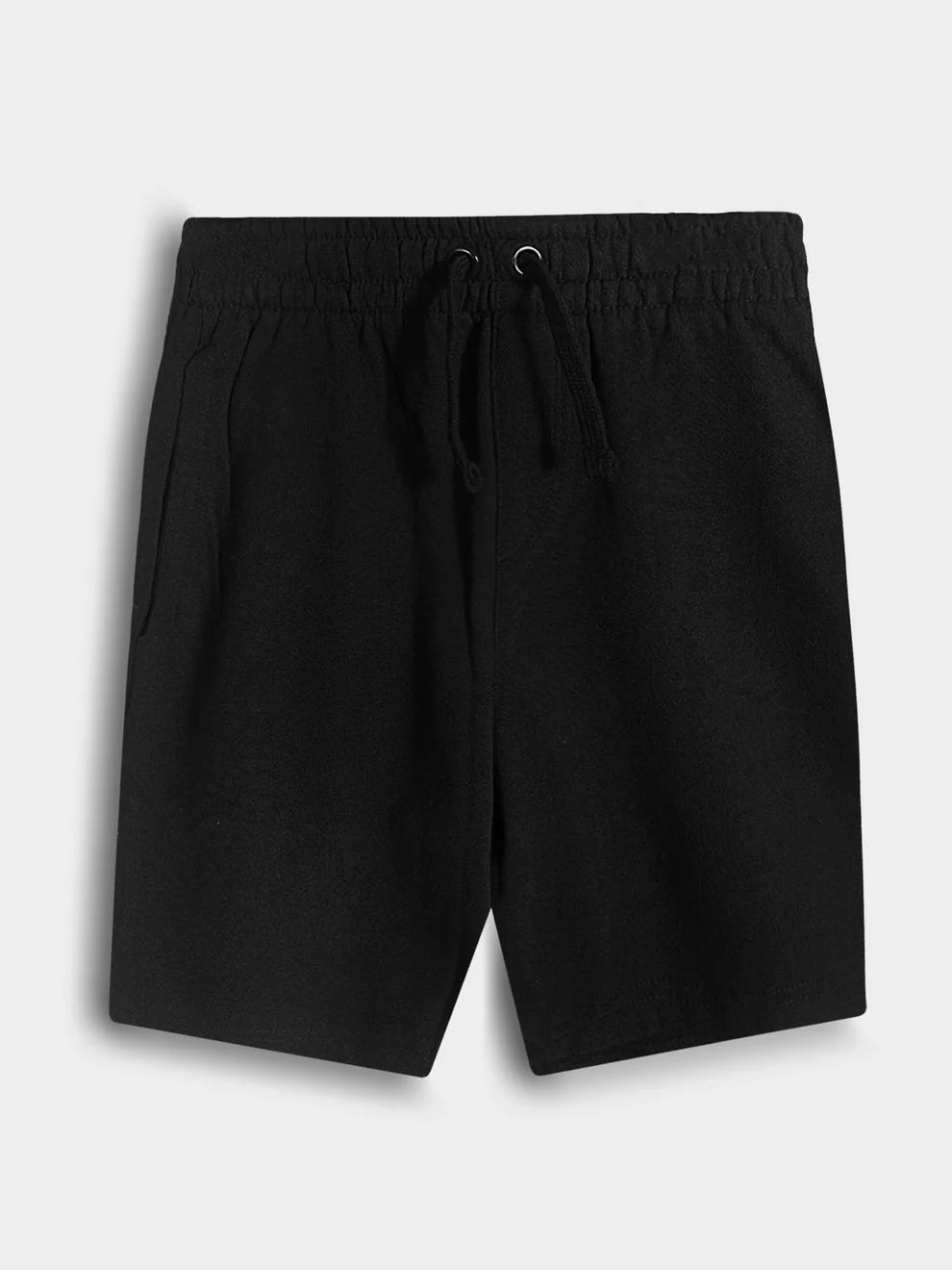 Soft Black Cotton Shorts