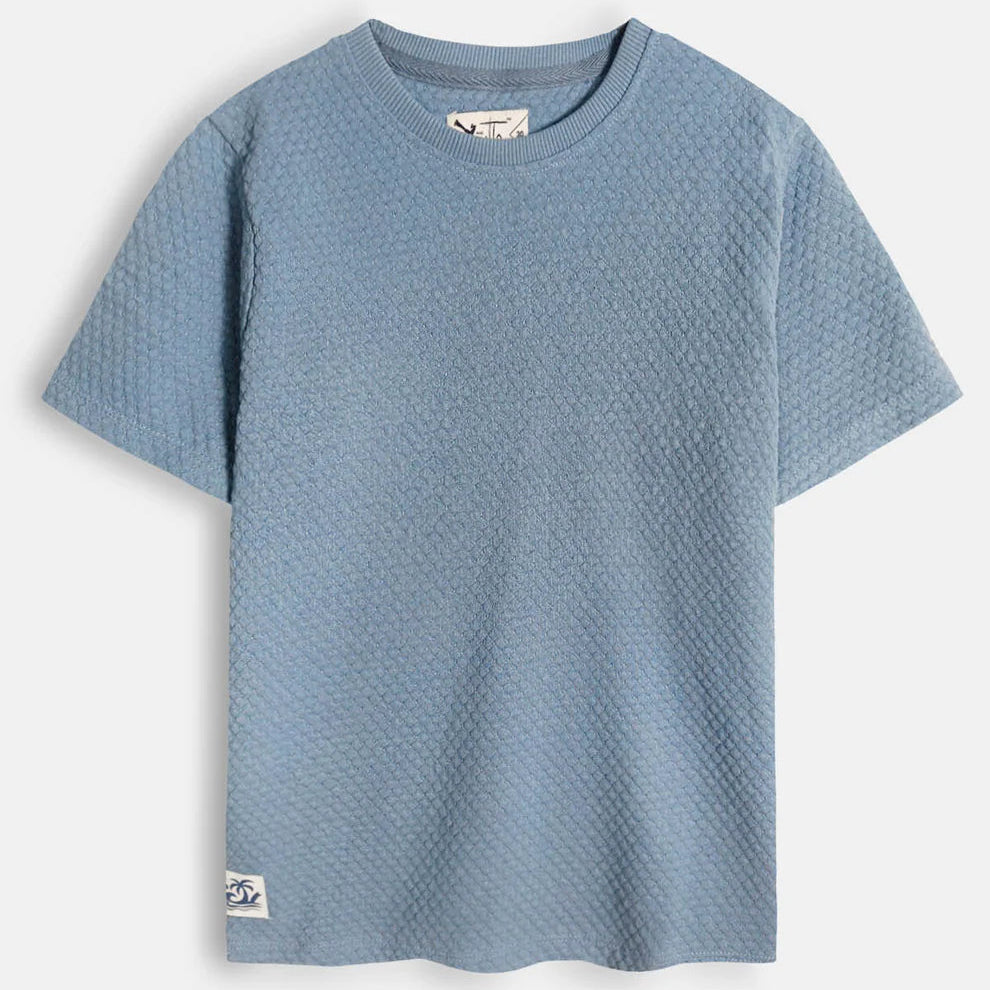 Dull Blue Textured Tee