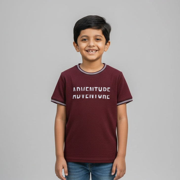 Maroon Jacquard Tee