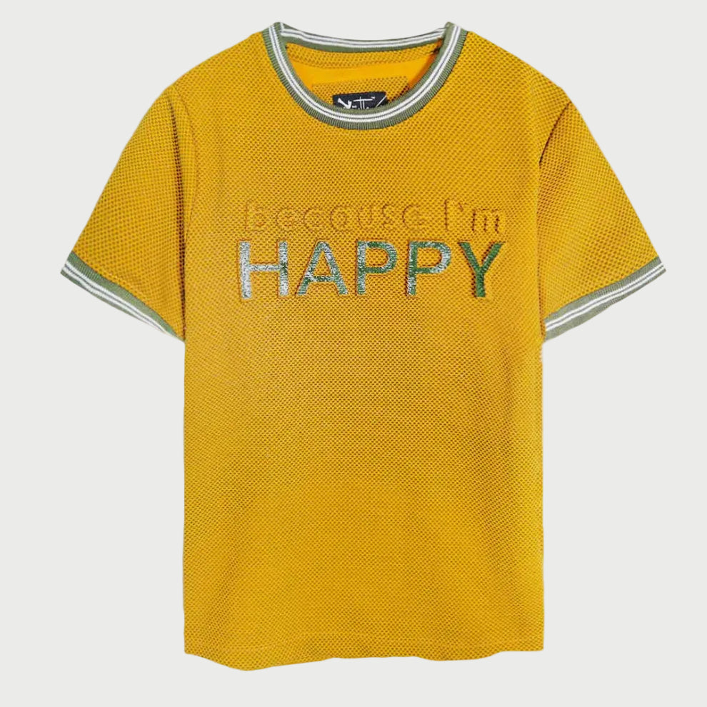 Yellow Jacquard Tee