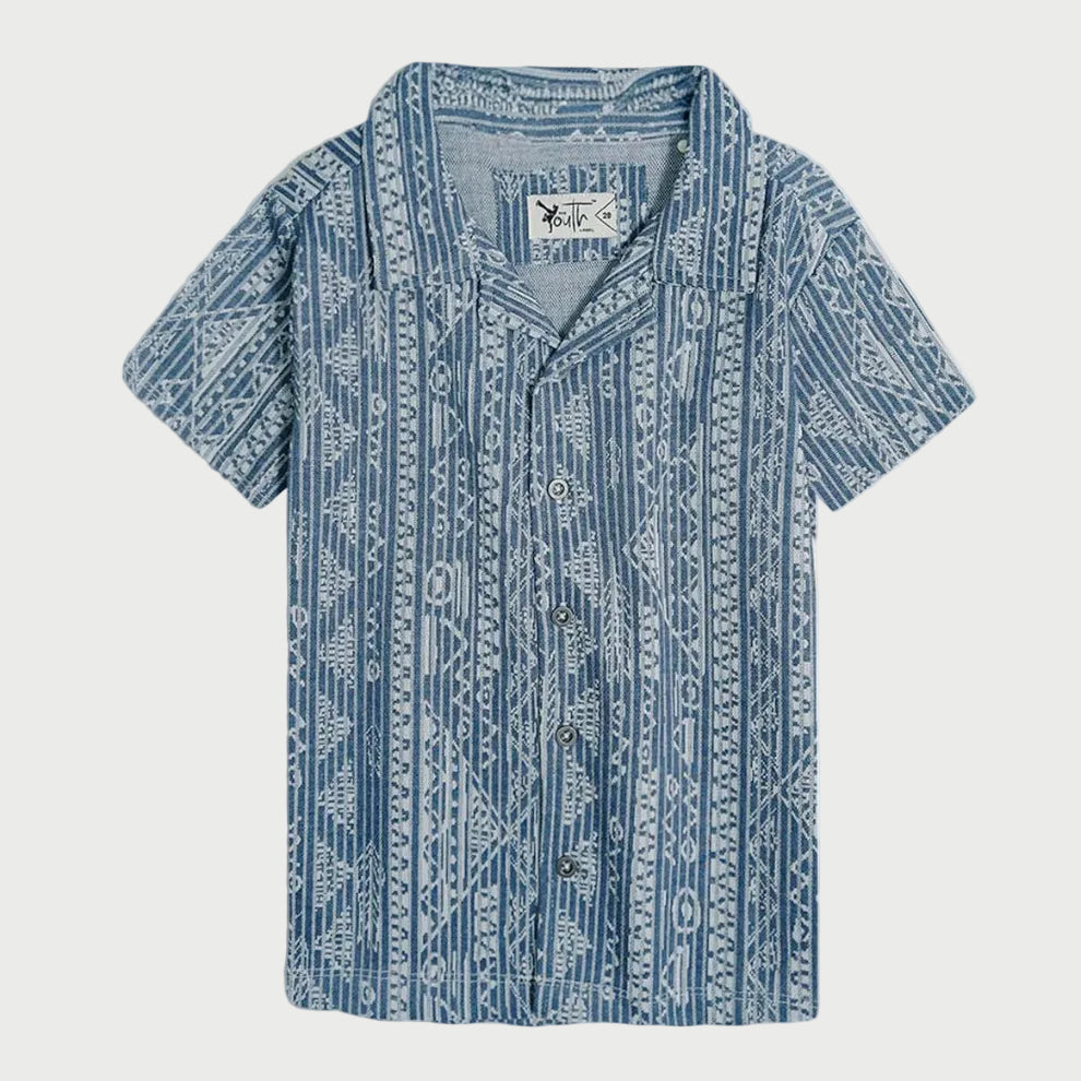 Soft Blue Jacquard Shirt