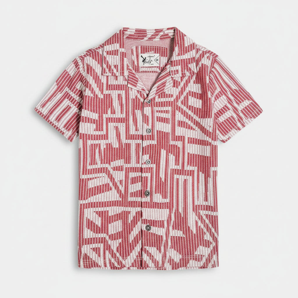 Soft Red Jacquard Shirt