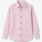 Pink and White Striped Woven Shirt