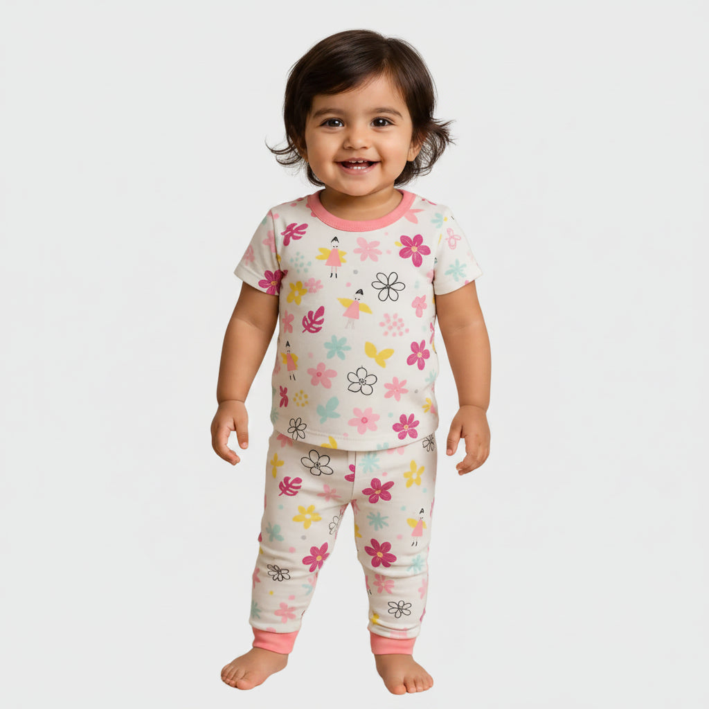 Soft Cotton Flowery Pyjama Set