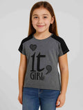 Cotton Dark Grey Glitter Tee