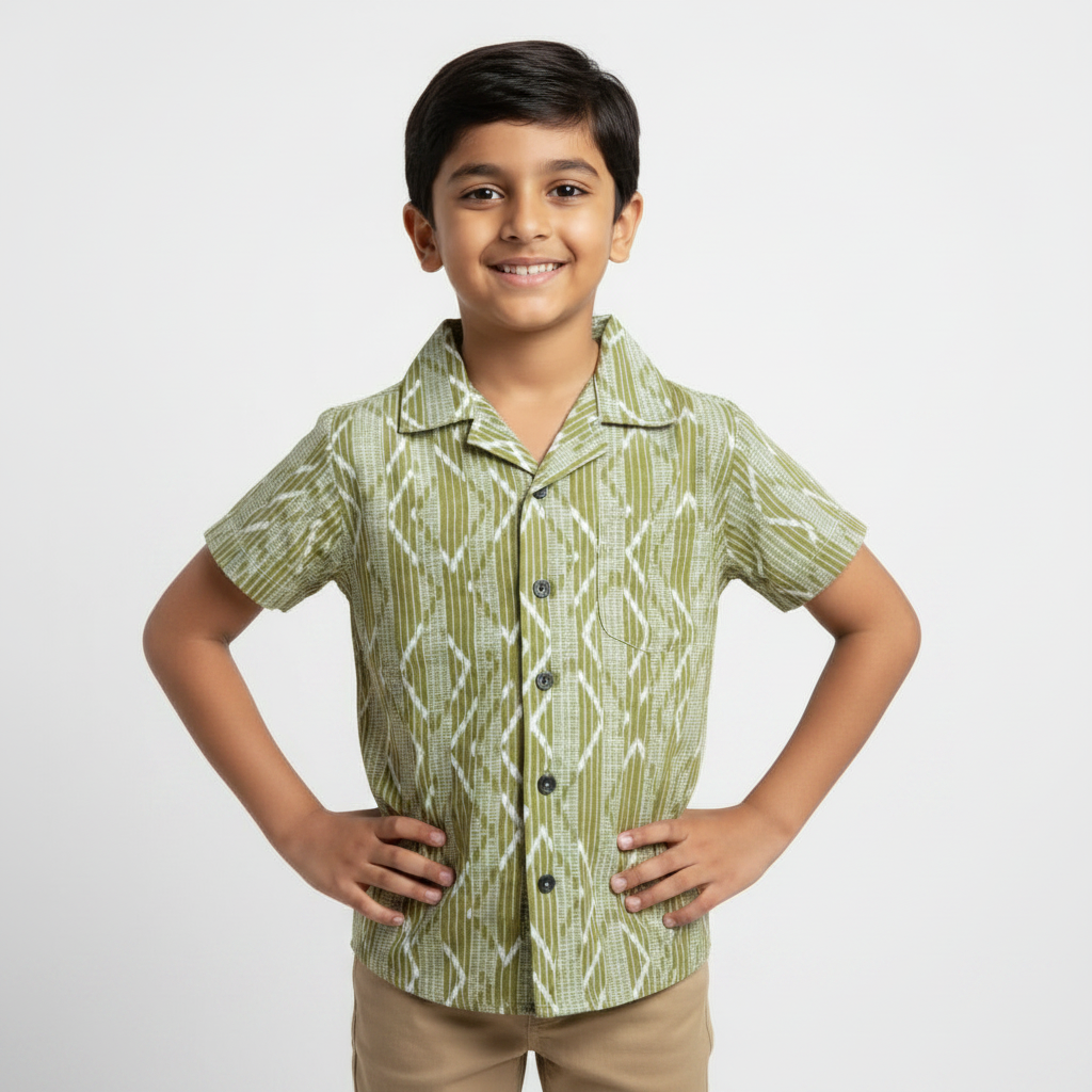 Soft Green Jacquard Shirt