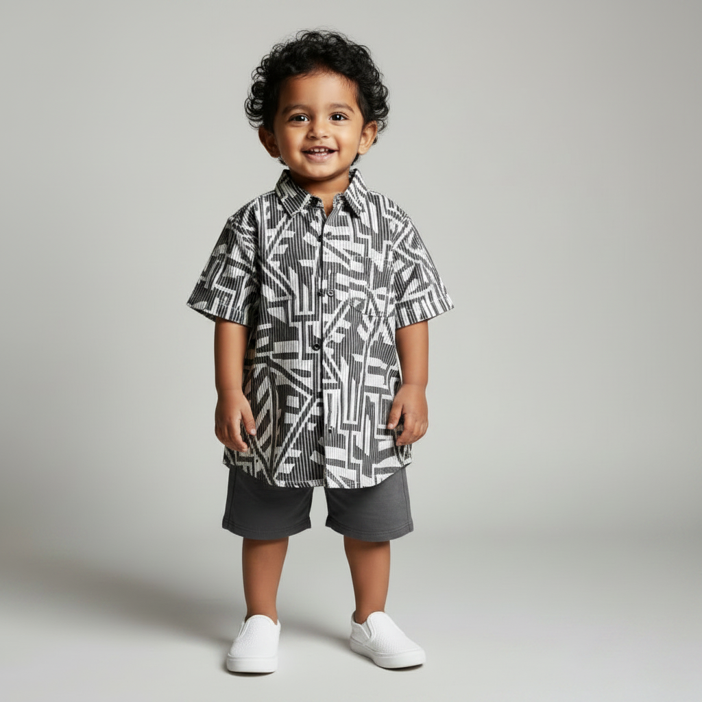 Soft Grey Jacquard Shirt