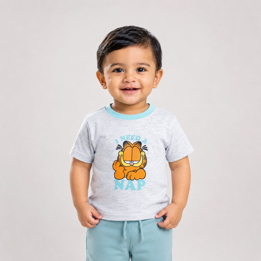 Cotton Light Grey Garfield Tee