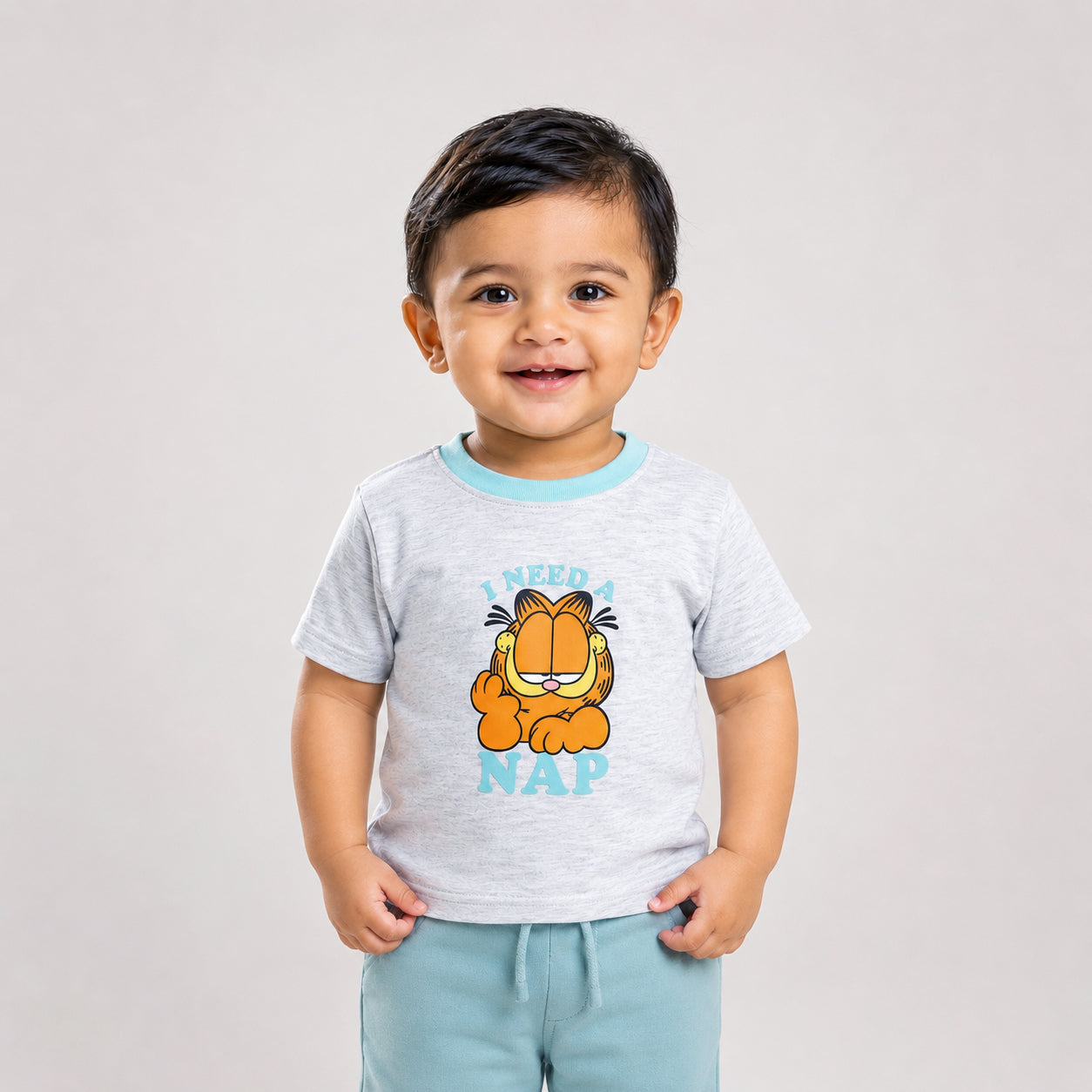 Cotton Light Grey Garfield Tee