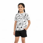 Peanuts Black Cotton Shorts Set