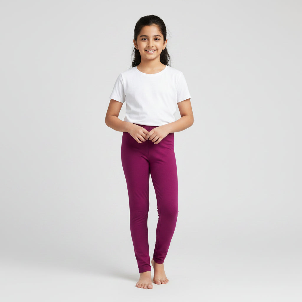 Purple leggings on a white background