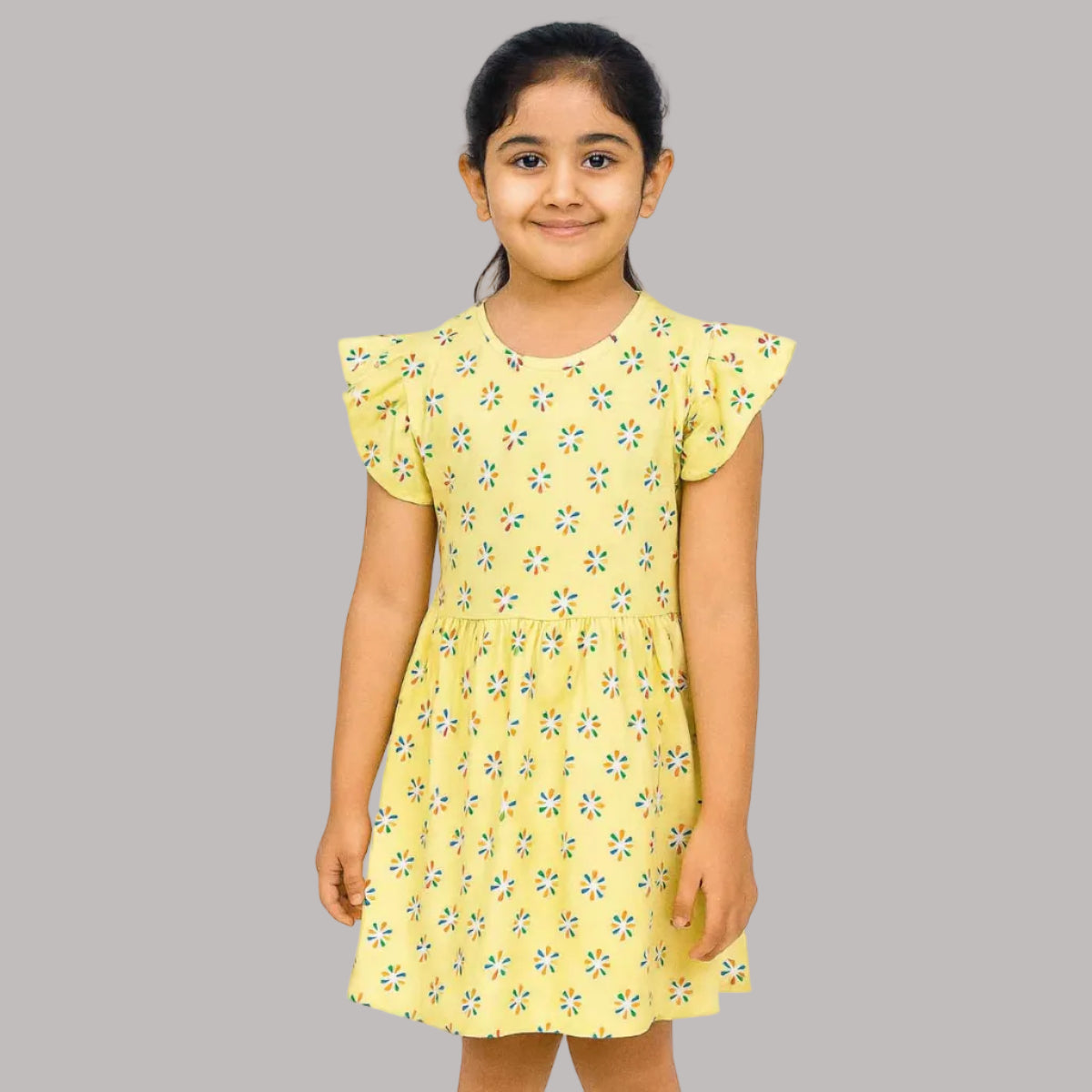 Soft Cotton Burst Yellow Dress