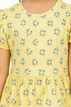 Soft Cotton Burst Yellow Dress