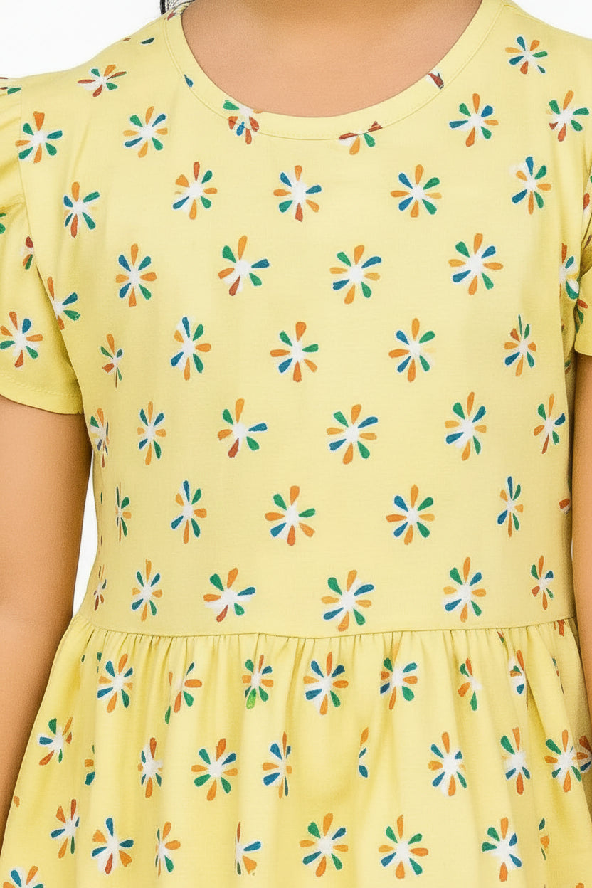 Soft Cotton Burst Yellow Dress