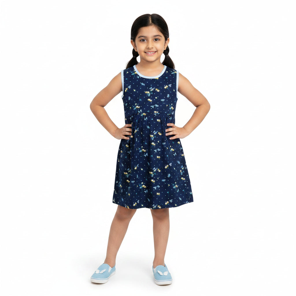 Navy Floral Dress
