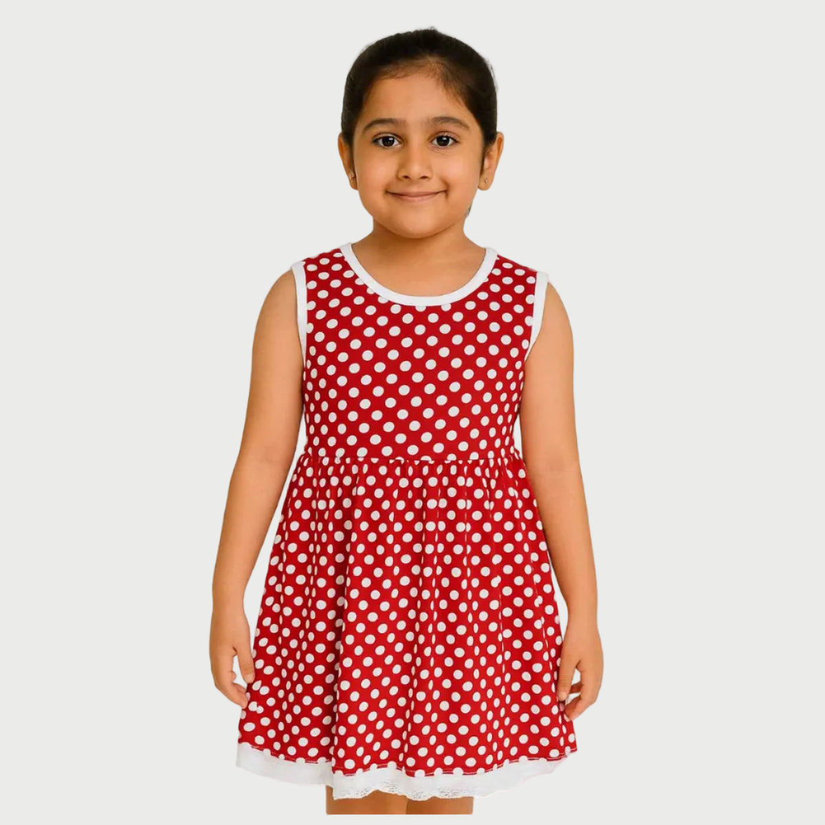 Cotton Red Polka Dot Dress