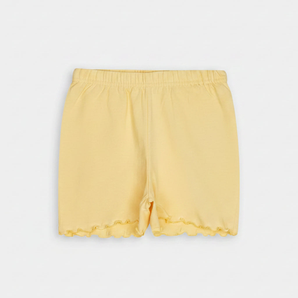 Floral Yellow Cotton Shorts Set