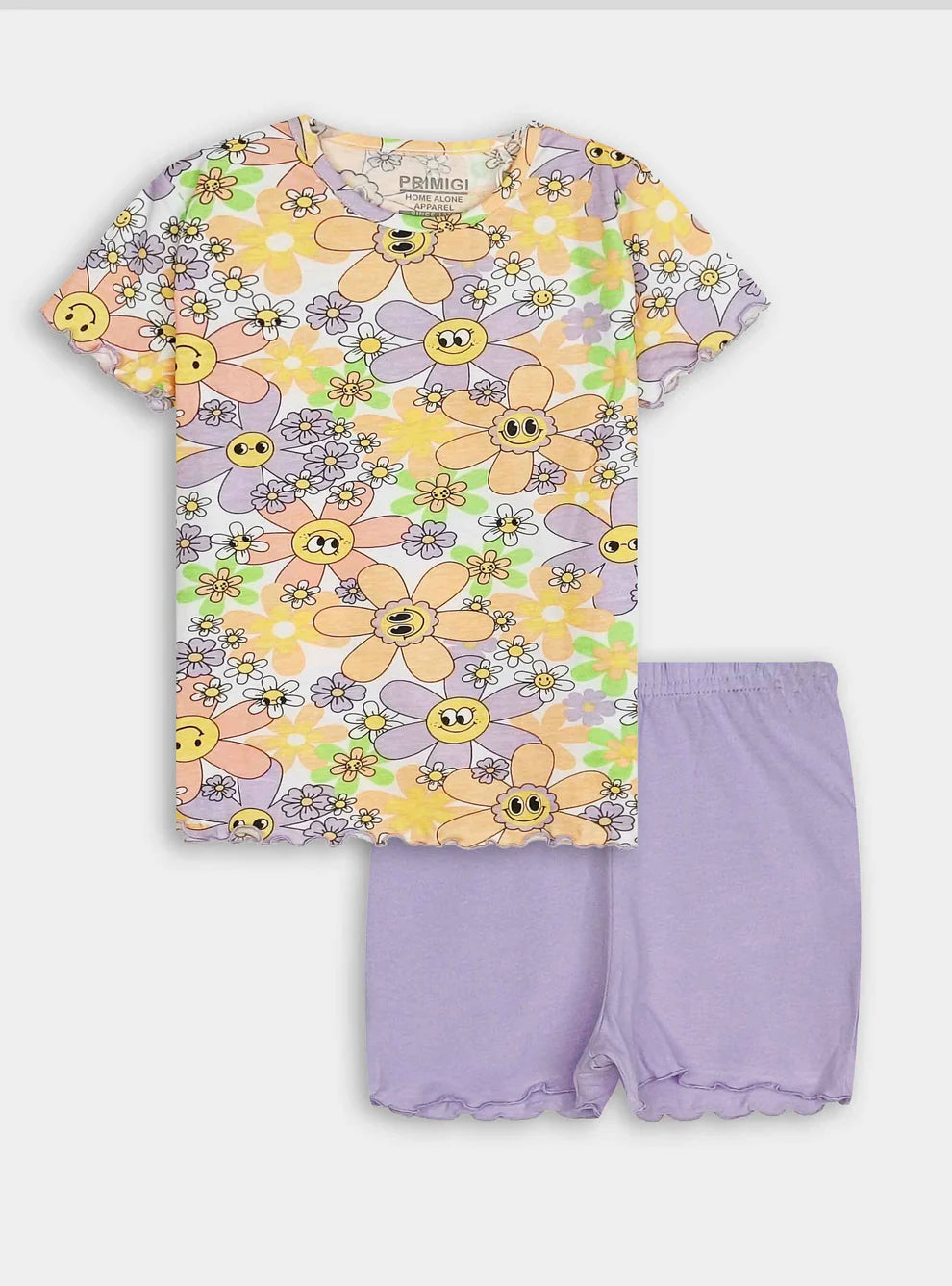Floral Lavender Cotton Shorts Set