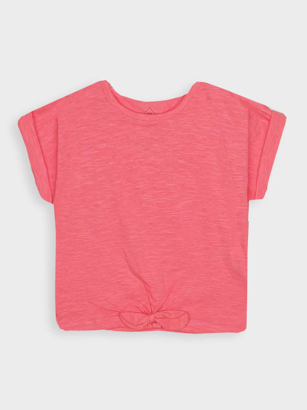 Soft Cotton Salmon Pink Crop Tee