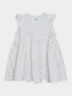 Soft Cotton Heart Polka Dot White Dress