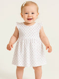 Soft Cotton Heart Polka Dot White Dress