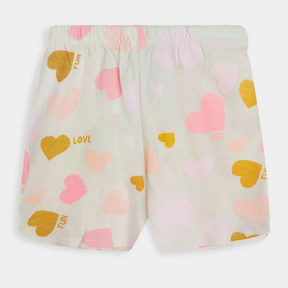 Light Pink Cotton Shorts Set