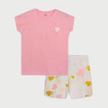 Light Pink Cotton Shorts Set