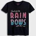 Cotton Rainbow Glitter Black Top