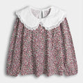 Crochet Peter Pan Collar Floral Cotton Top